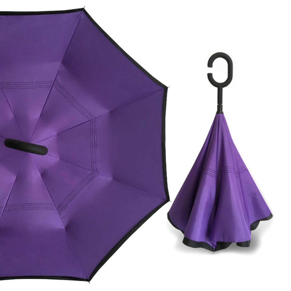

Складной зонт обратного сложения (Зонт-наоборот) для женщин Umbrella Фиолетовый