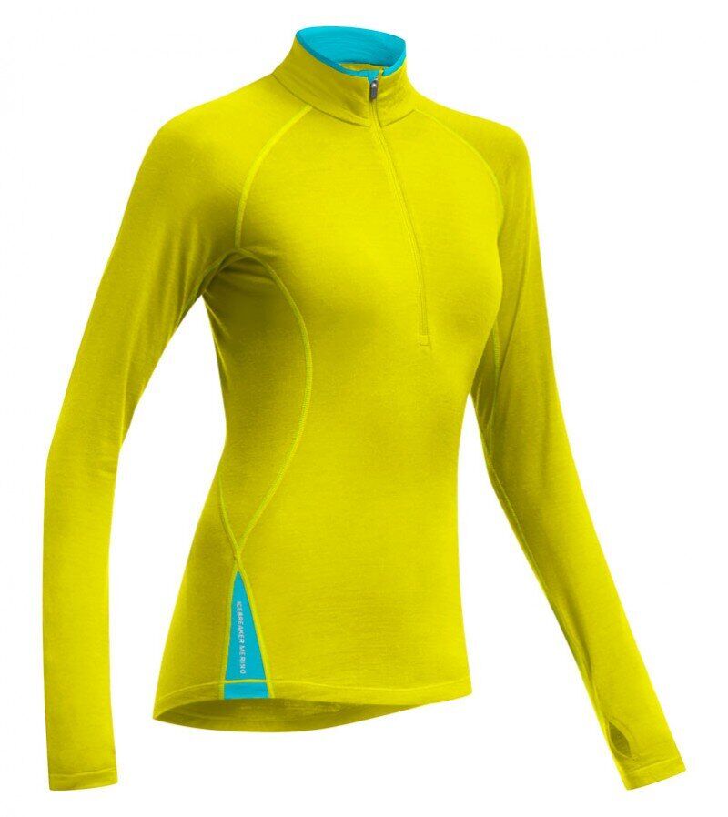 

Термофутболка женская Icebreaker Pace Long Sleeve Half Zip Chartreuse-Glacier L (100 406 701 L)