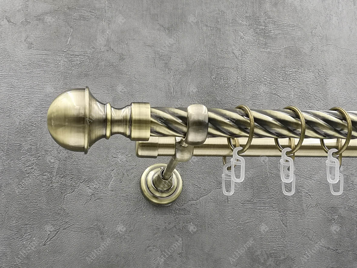 

Карниз Quadrum Бостон 400 см двойной Антик 25/19 мм витая (кольца с крючками)