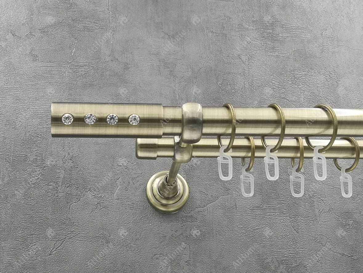 

Карниз Quadrum Алюр 320 см двойной Антик 25/19 мм гладкая (кольца с крючками)