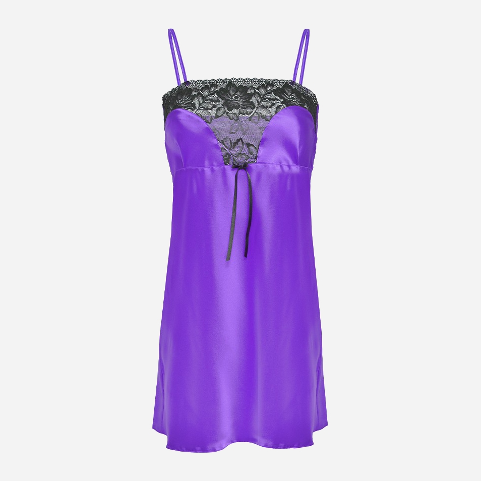 Акция на Нічна сорочка DKaren Slip Flores 2XL Violet от Rozetka