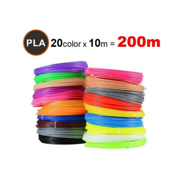 

Набор Эко Пластика PLA 20 цветов 200 метров для 3Д ручки 3D Pen 2