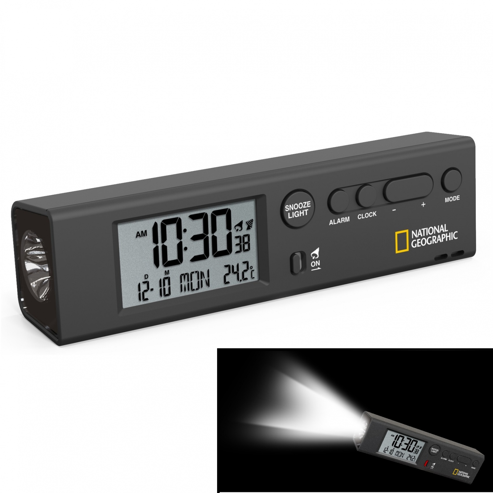 

Часы настольные National Geographic Thermometer Flashlight Black