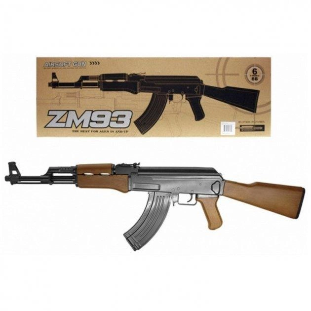 Дитяча металева зброя Калашников АК-47 Cyma ZM93 на пульках 6 мм, 87 см ...