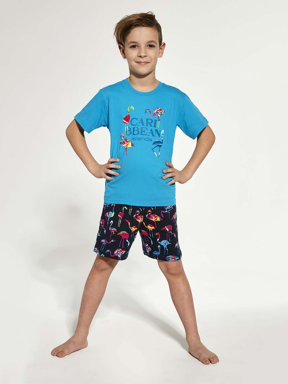 Акція на Піжама дитяча (футболка + шорти) Cornette 99 Caribbean 789-22 98-104 см Бірюзово-синя від Rozetka