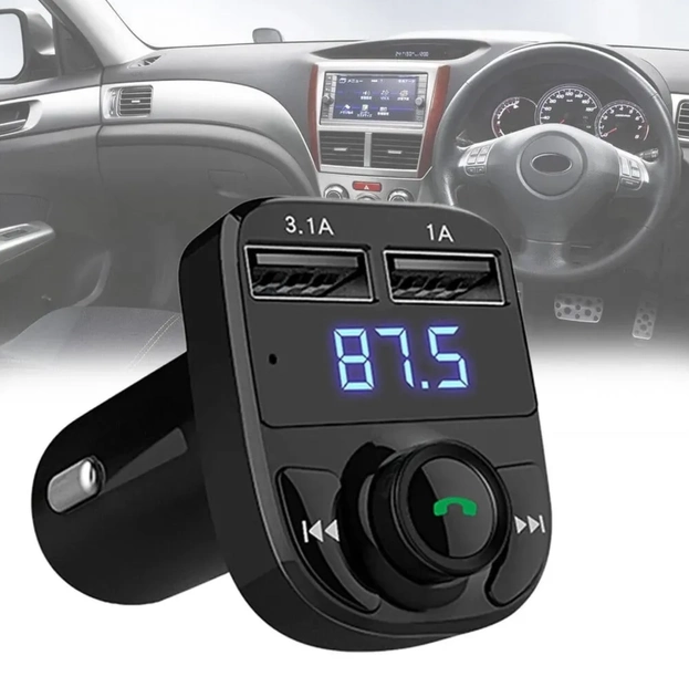Автомобильный FM модулятор CAR X8 Трансмиттер Bluetooth в авто 2 USB 2 ...