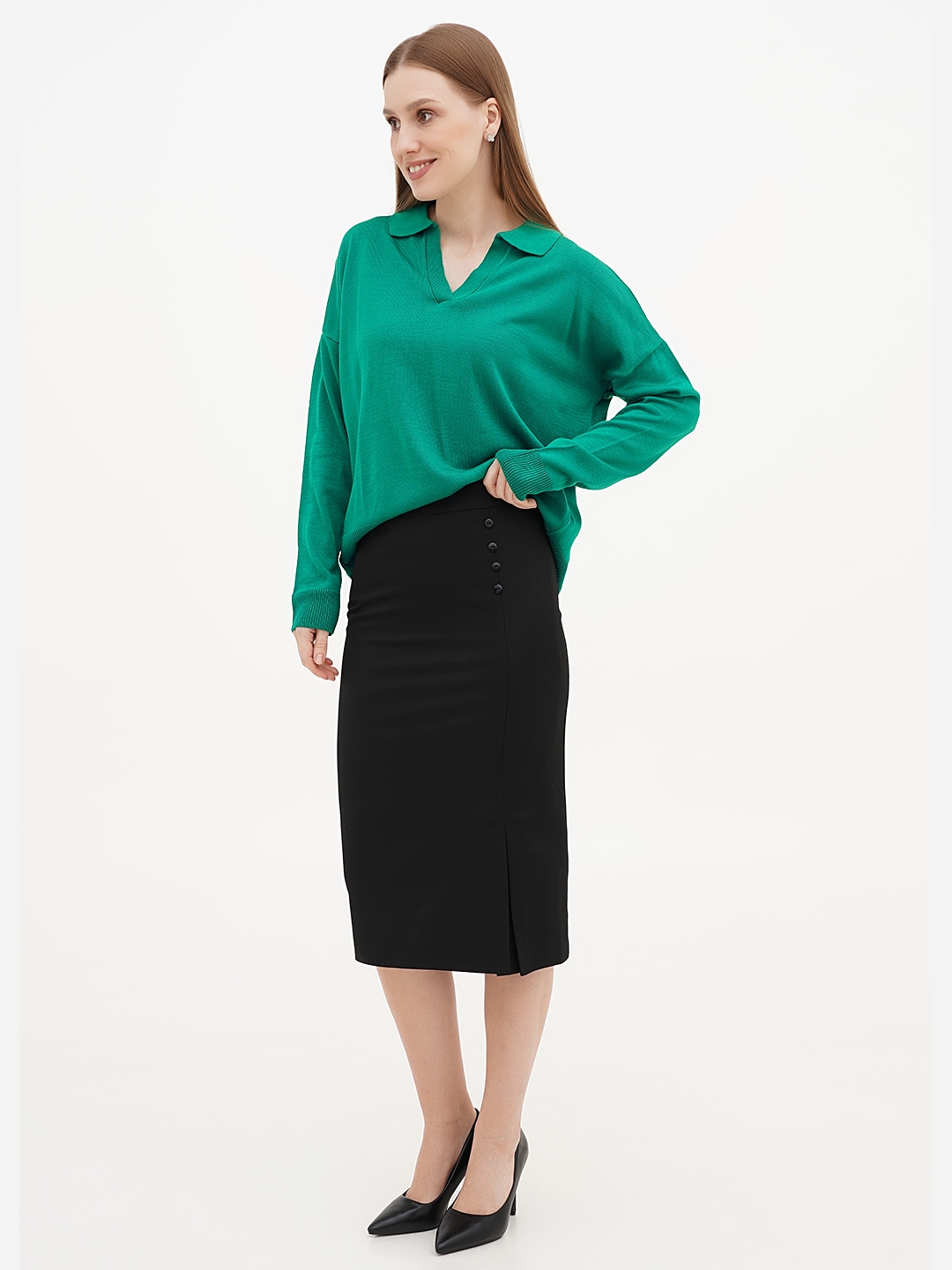 Акція на Спідниця міді осіння пряма жіноча EQUILIBRI TEL Skirt CL XL Чорна від Rozetka