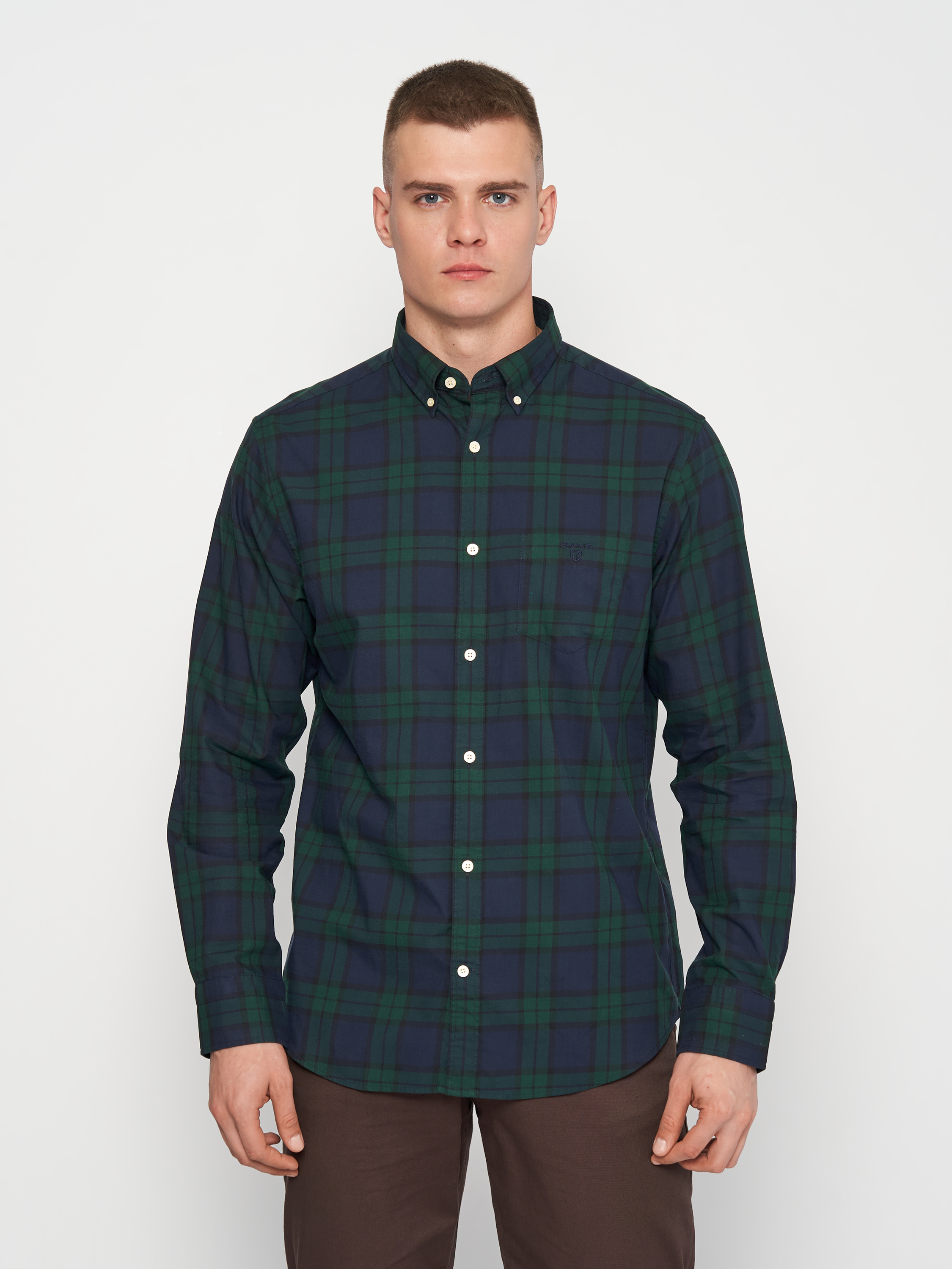 Акція на Сорочка GANT Winter twill blackwatch 3011330 3xl Tartan Green від Rozetka