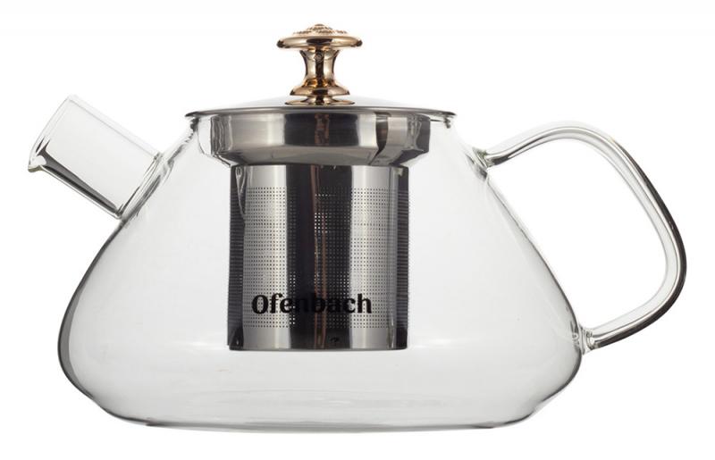 Чайник стеклянный заварочный со съемным ситечком (0616m) Ofenbach 700 ...