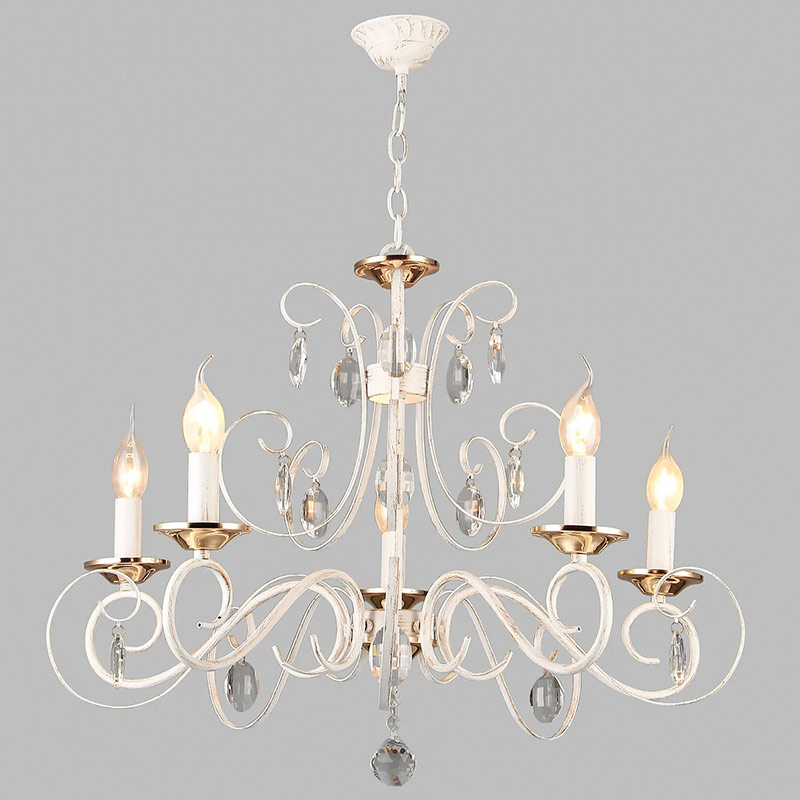 

Люстра подвесная хрустальная Light House NM-15304/5 E27 белая