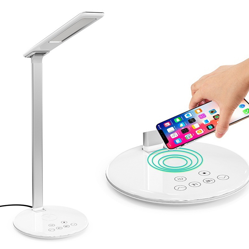 

Лампа настольная светодиодная (LED) VRTIA светильник сенсорный NEW QI 2 в 1 USB белая + беспроводная зарядка