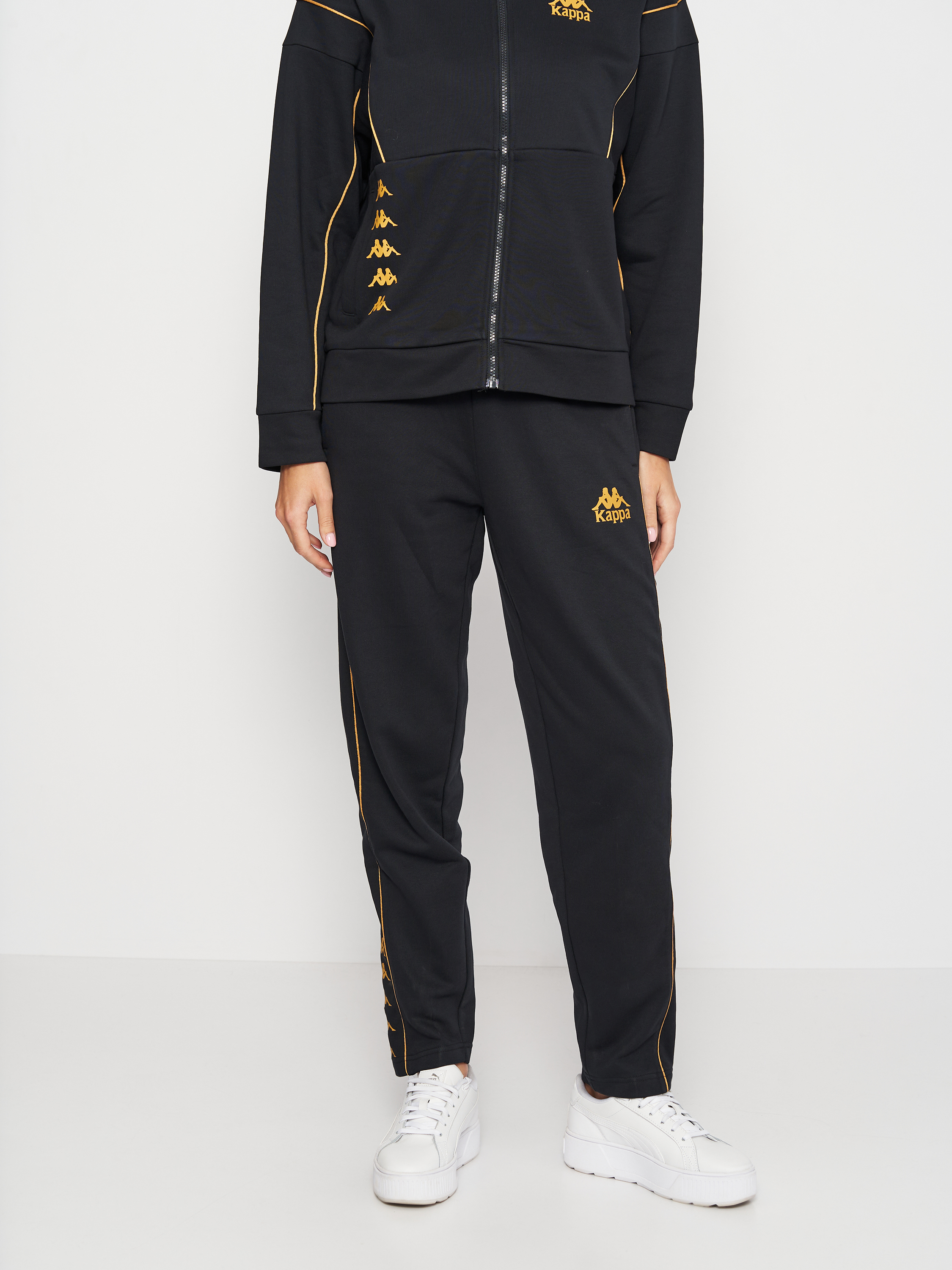 Womens adidas black and cheap gold tracksuit