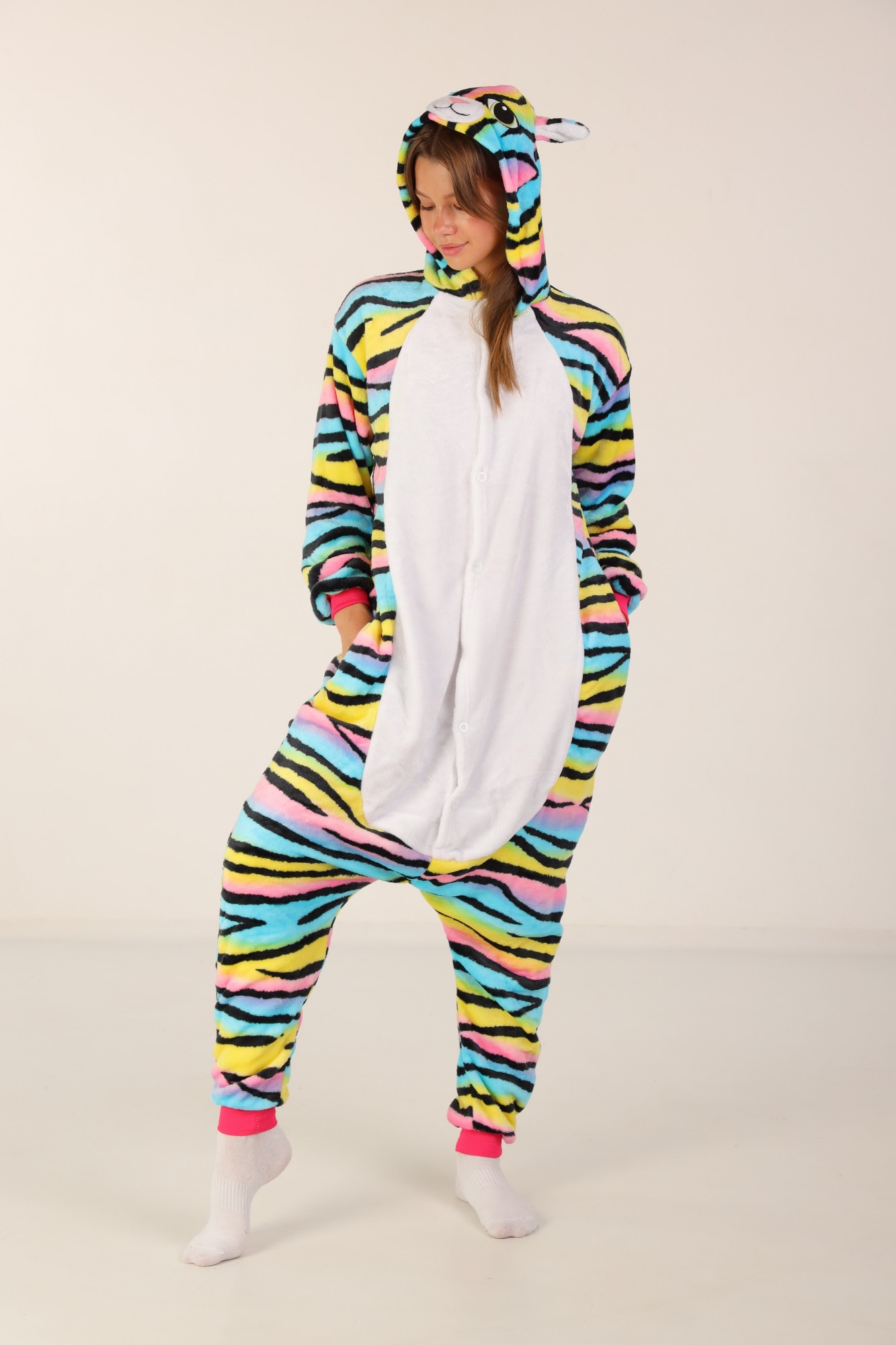 Пижама Кигуруми Kigurumi Радужная Кошка Для Детей И Подростков ...