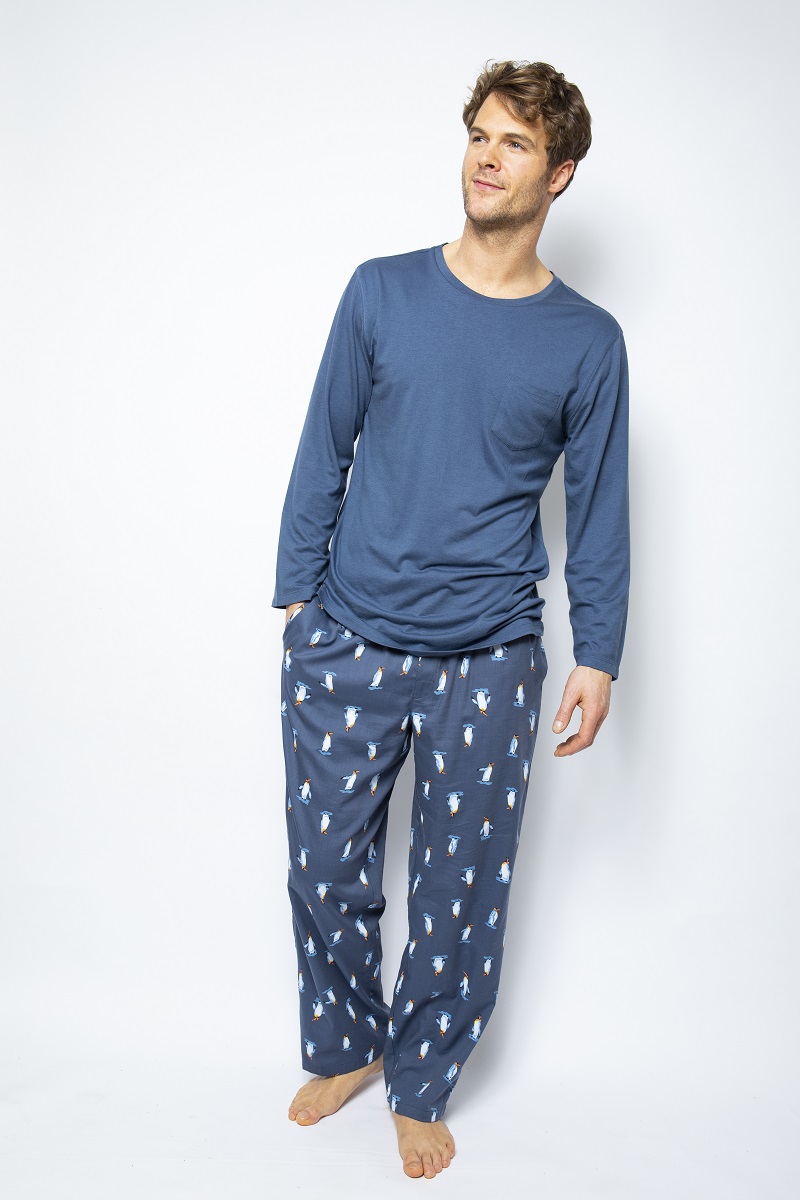 

Пижама мужская Cyberjammies Arthur 6530-6525 L Синий с принтом пингвина
