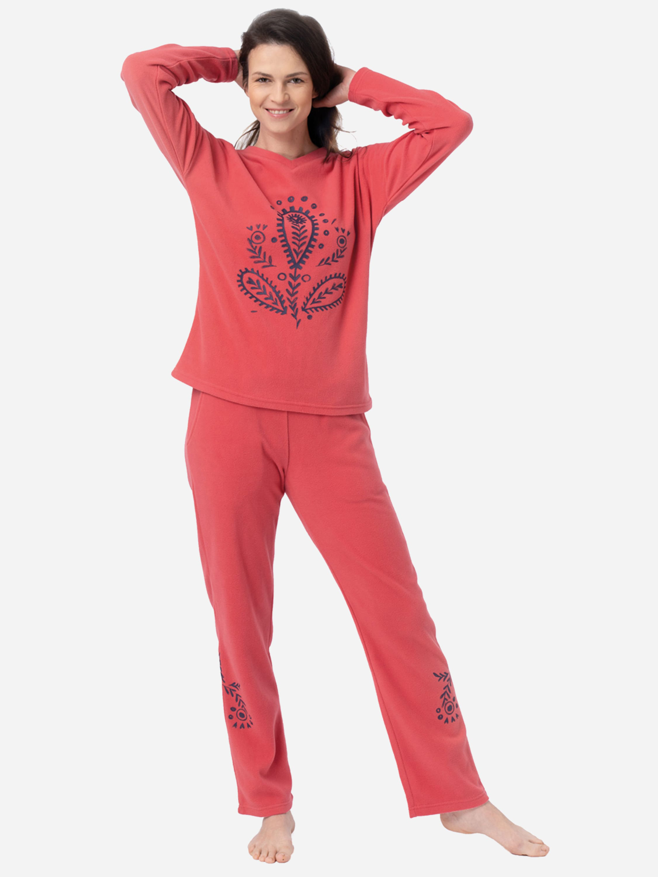 Акція на Піжама (світшот + штани) жіноча Key LHS 254 B23 M Червона від Rozetka