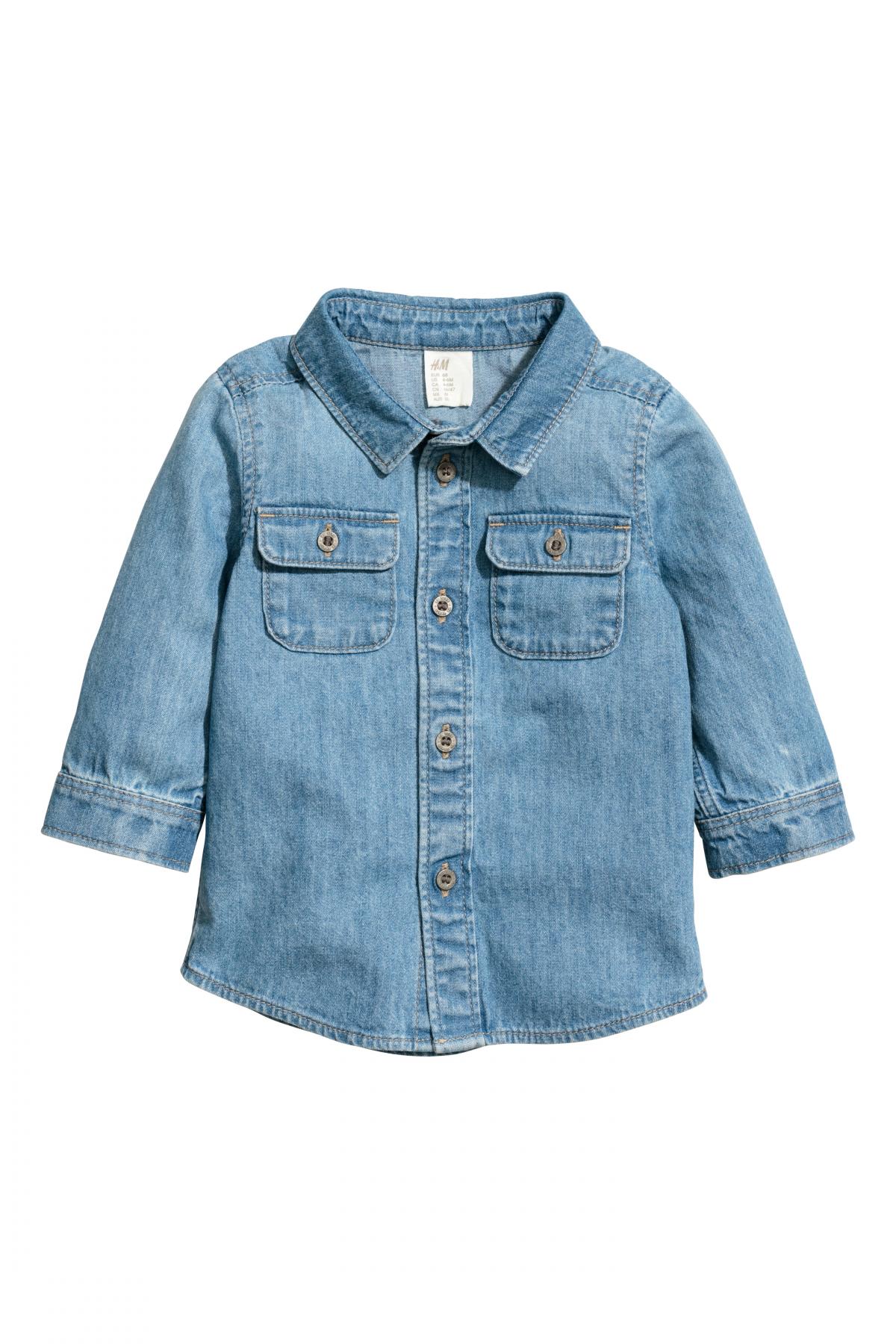 

Джинсовая рубашка H&M 80 (9-12m) Синяя
