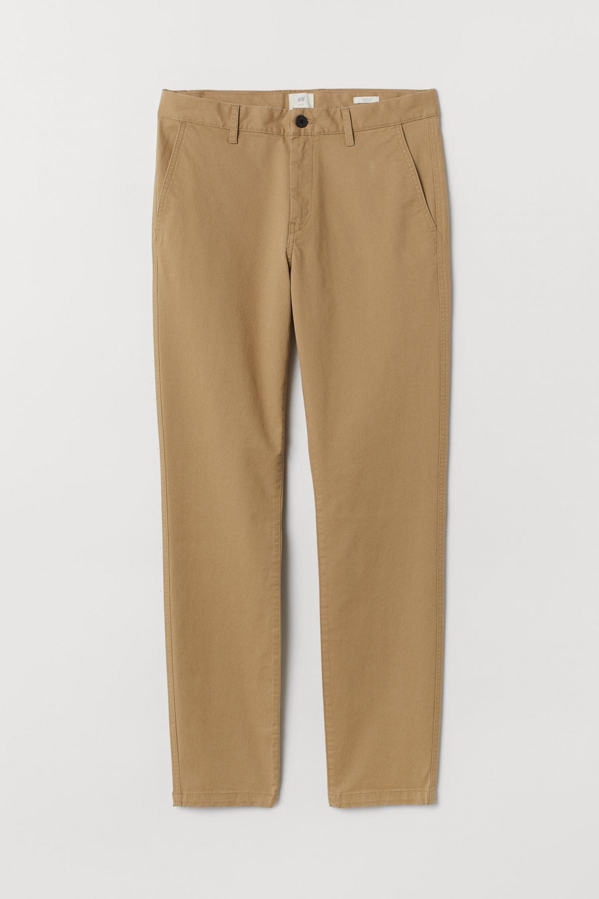 

Хлопковые чиносы Skinny Fit H&M  Бежевое, Хлопковые чиносы Skinny Fit H&M 38 Бежевое