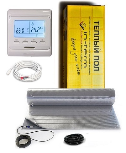 

Алюминиевый нагревательный мат IN-THERM под ламинат 6 м² 12 м 900 Вт в комплекте с программируемым терморегулятором