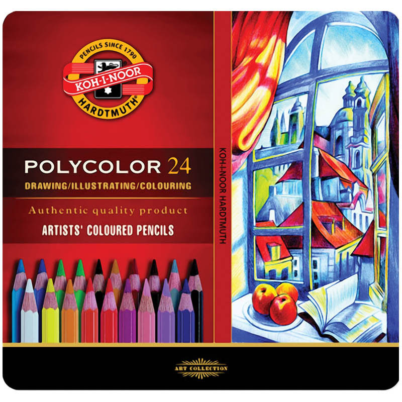 

Карандаши цветные Koh-i-Noor Polycolor 3.8 мм 24 цветов ассорти (3824024002PL)