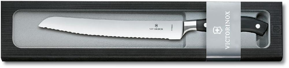 

Кухонный нож Grand Maitre Bread 23см волн. для хлеба с черн. ручкой (GB) Victorinox Vx77433.23G