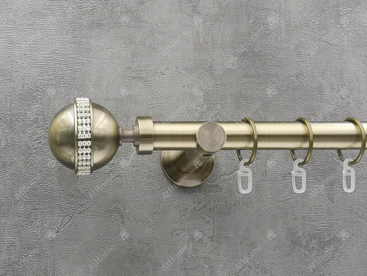 

Карниз Quadrum Авея 200 см одинарный универсальный Антик 25 мм гладкая (кольца с крючками)