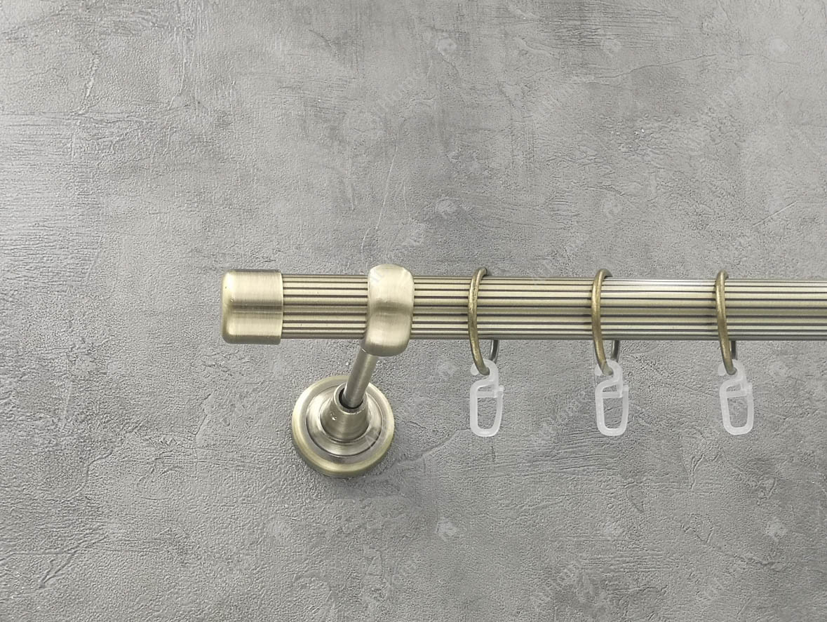 

Карниз Quadrum Заглушка 400 см одинарный Антик 25 мм рифленая (кольца с крючками)