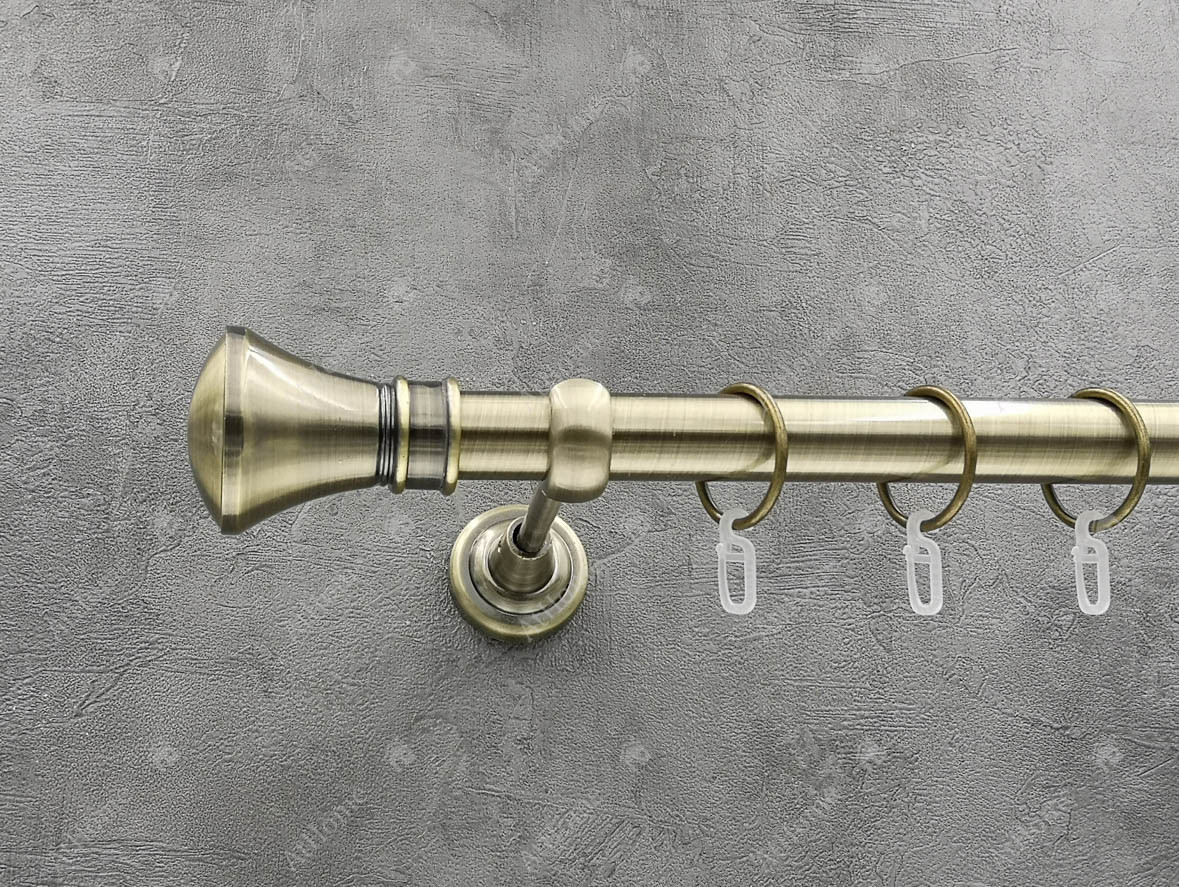 

Карниз Quadrum Люксор 400 см одинарный Антик 25 мм гладкая (кольца с крючками)