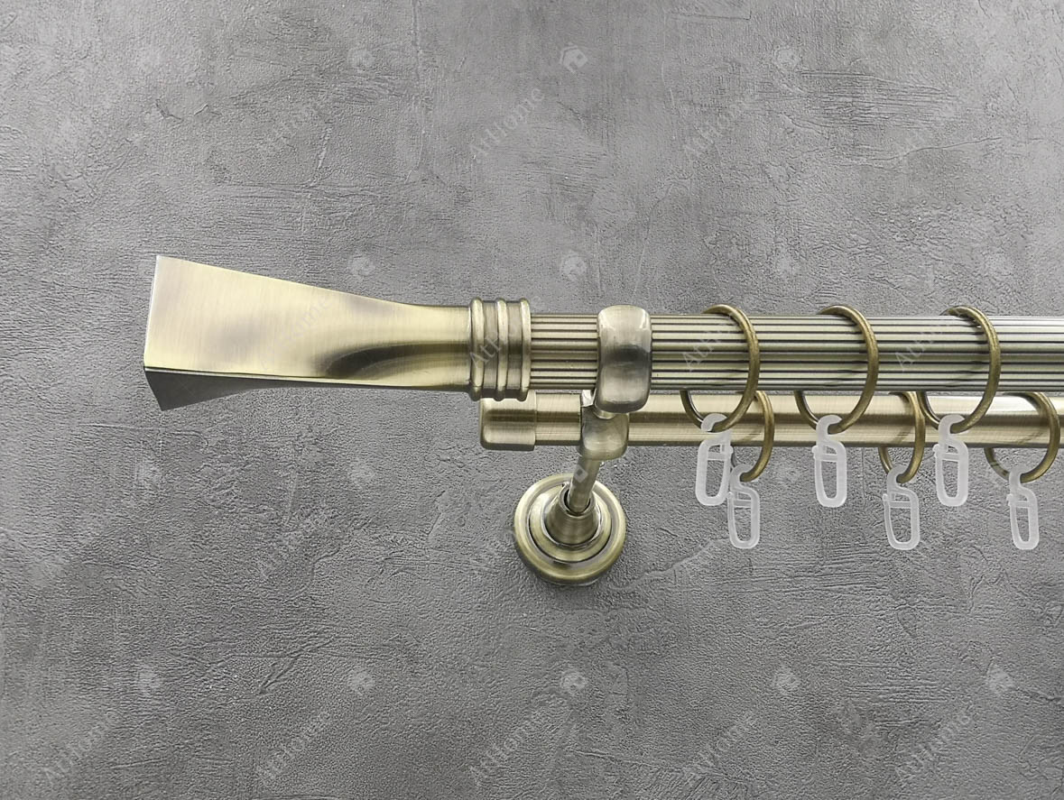 

Карниз Quadrum Свинг 200 см двойной Антик 25/19 мм рифленая (кольца с крючками)