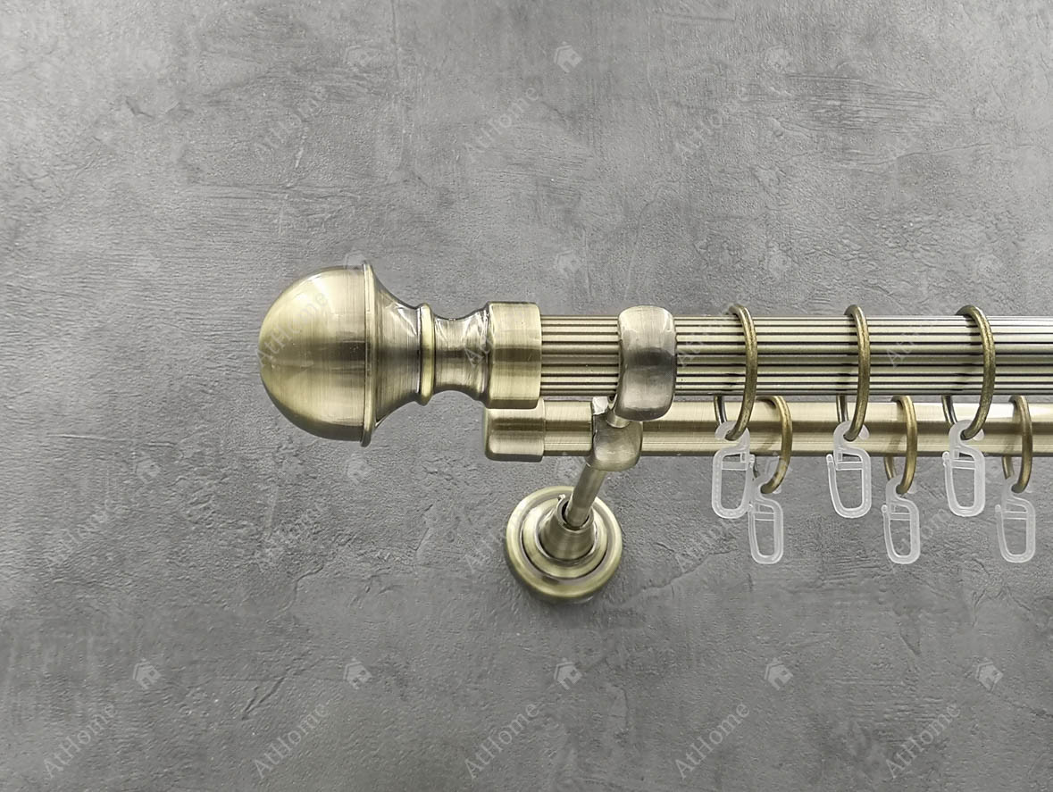 

Карниз Quadrum Бостон 160 см двойной Антик 25/19 мм рифленая (кольца с крючками)