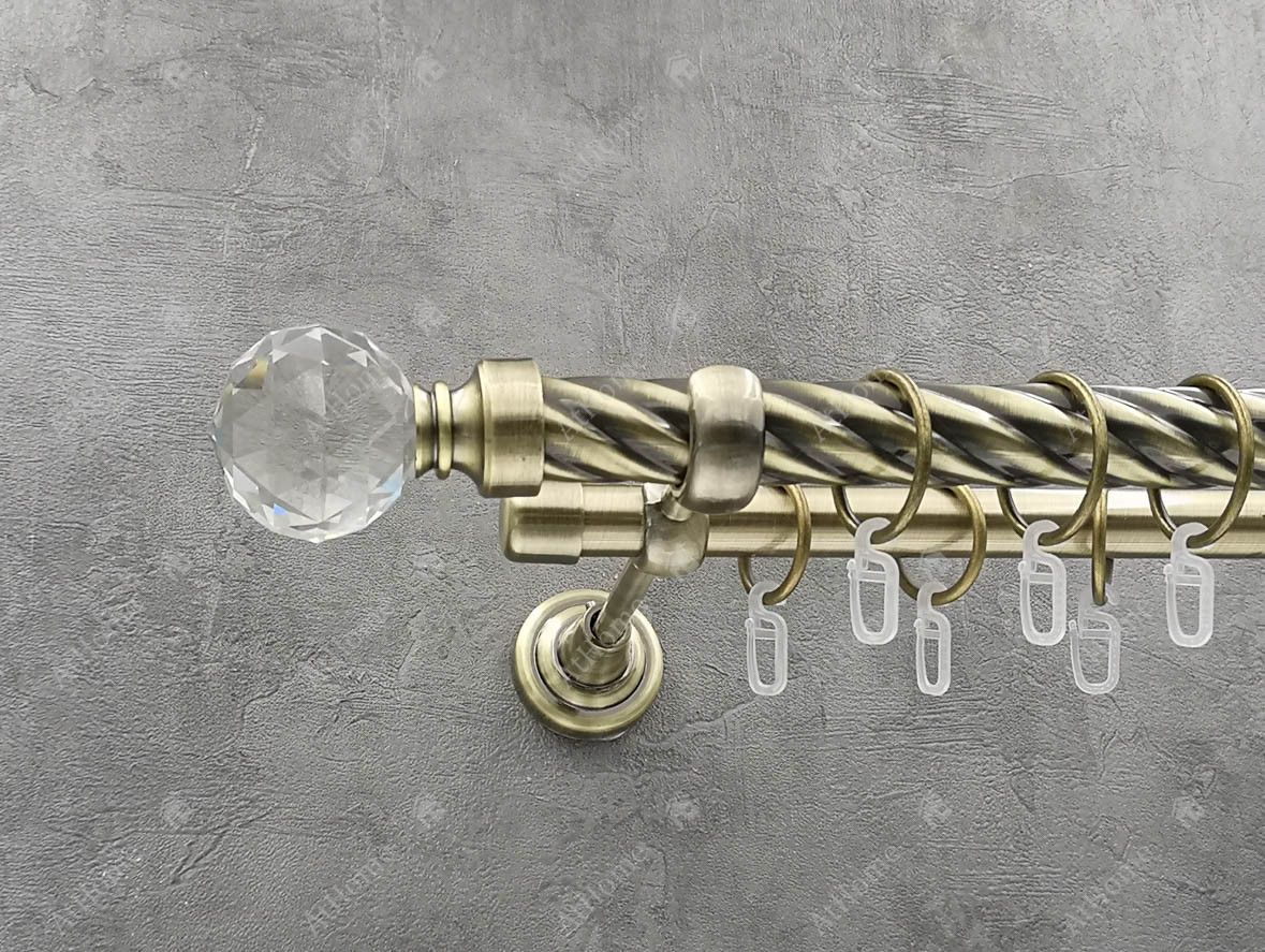 

Карниз Quadrum Люмиера 300 см двойной Антик 25/19 мм витая (кольца с крючками)