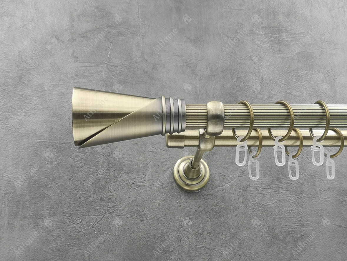 

Карниз Quadrum Дункан 300 см двойной Антик 25/19 мм рифленая (кольца с крючками)