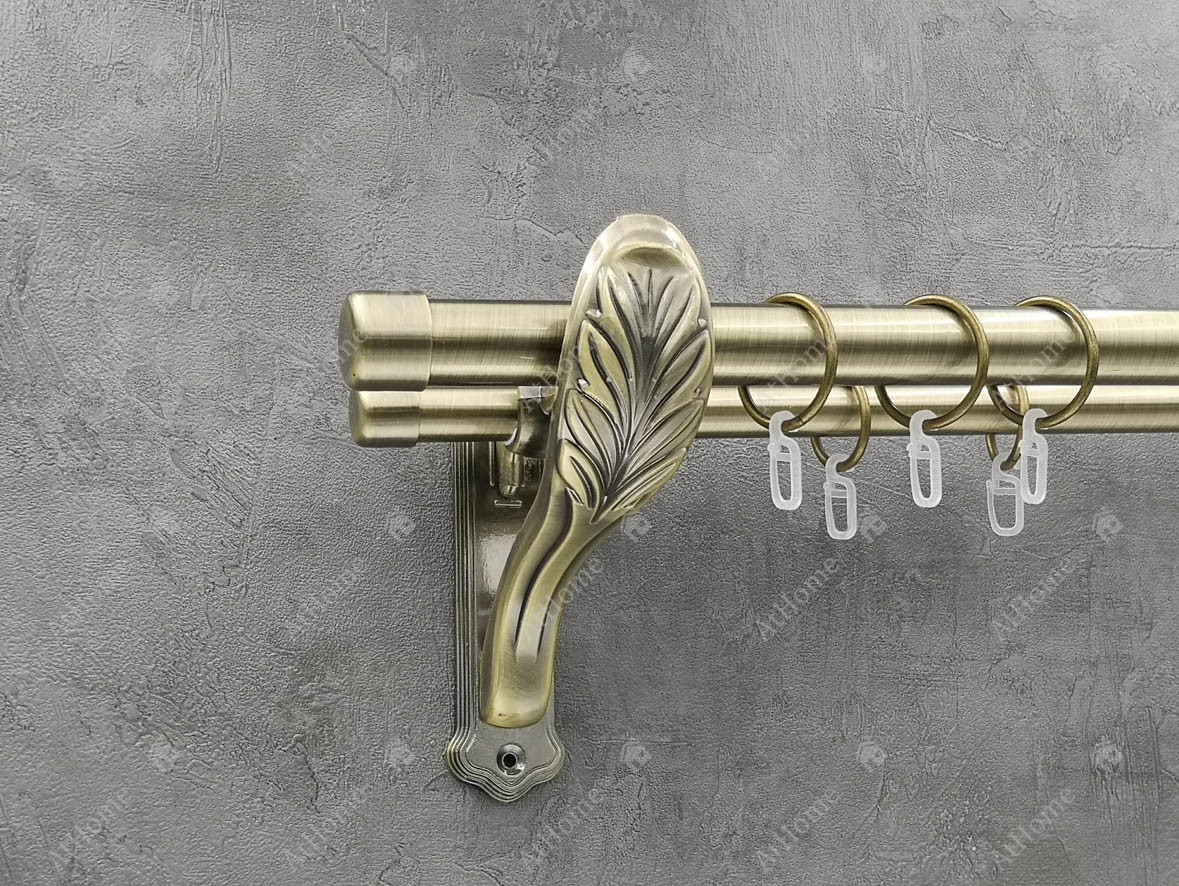 

Карниз Quadrum Заглушка 200 см двойной Антик ретро 25/19 мм гладкая (кольца с крючками)