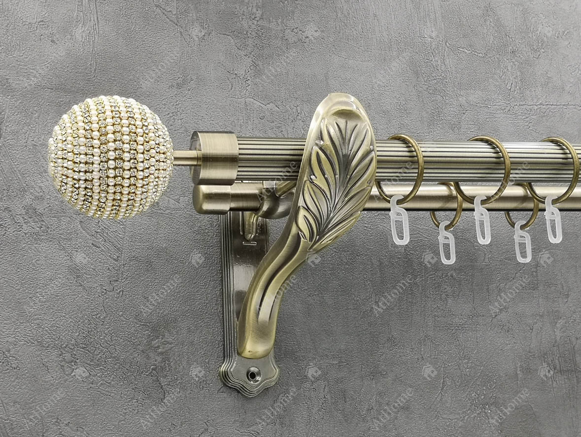 

Карниз Quadrum Карера 400 см двойной Антик ретро 25/19 мм рифленая (кольца с крючками)