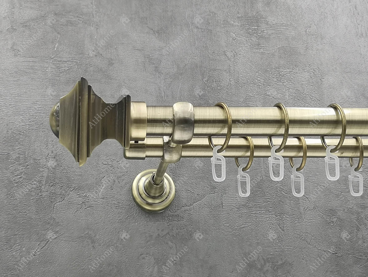 

Карниз Quadrum Борджеза 400 см двойной Антик 25/19 мм гладкая (кольца с крючками)