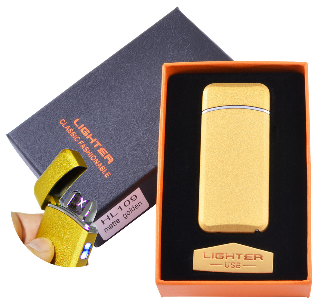 

Электроимпульсная зажигалка в подарочной коробке Lighter Torn Gold