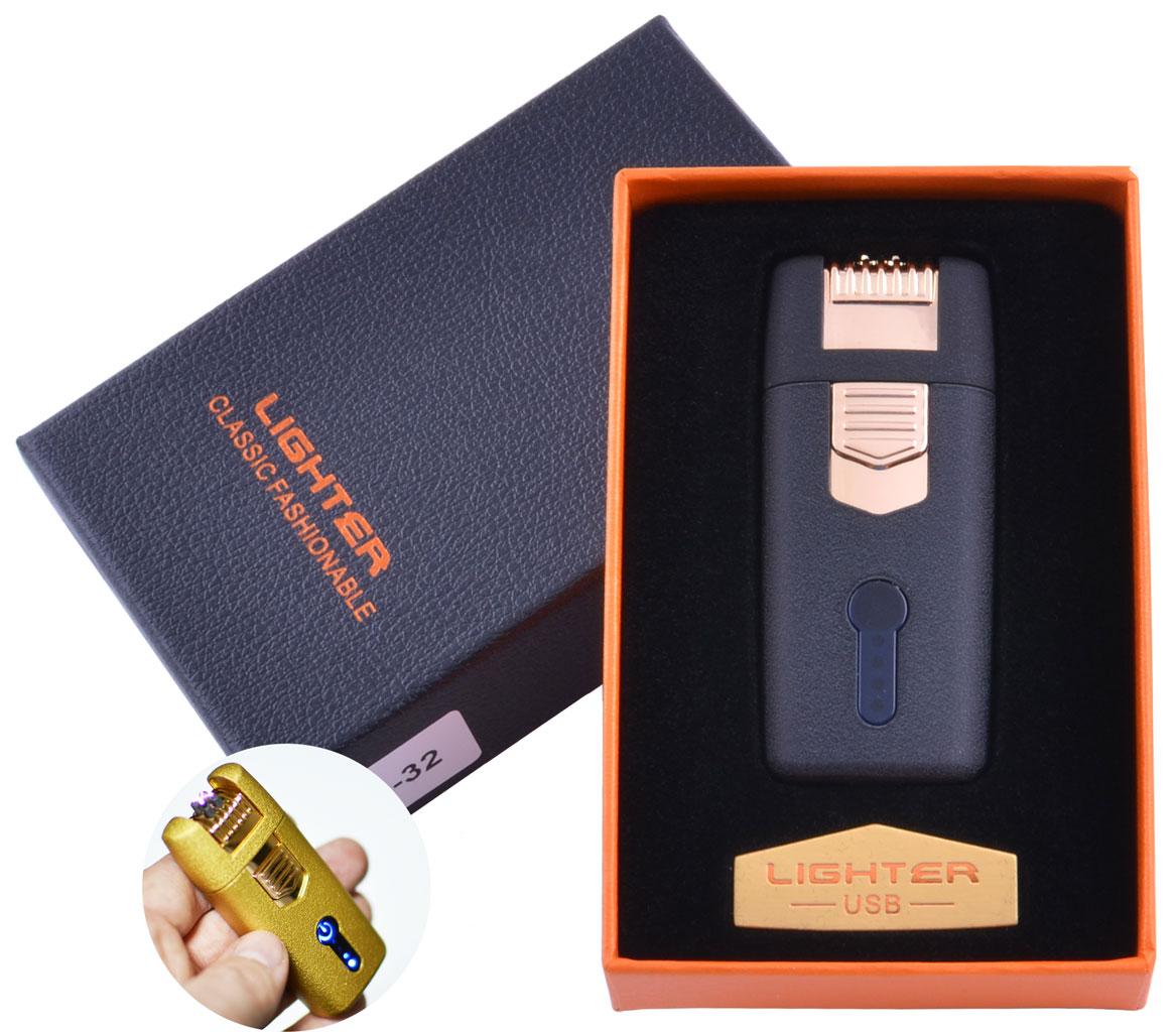 

Зажигалка в подарочной коробке Lighter (Двойная молния) Smell Gold
