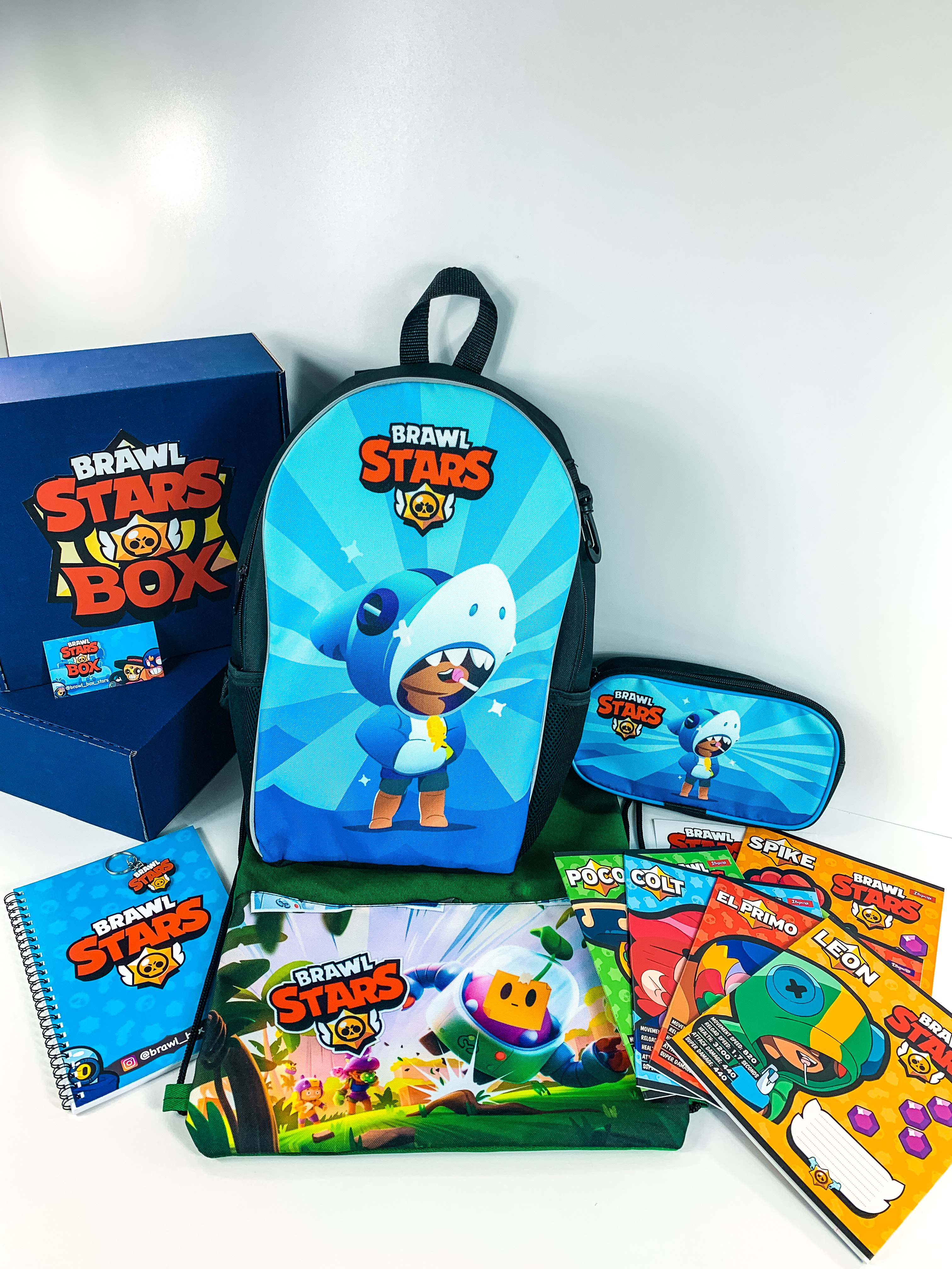 

Подарочный набор Marki On Brawl Stars Box "Мега Ящик School box" Леон Голубой 048