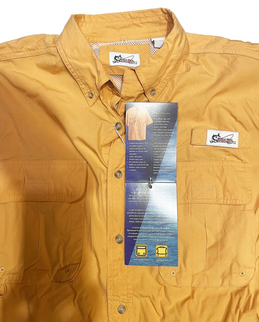 Рубашка World Wide Sportsman Fishing Shirt, L, 100% Cotton, Short