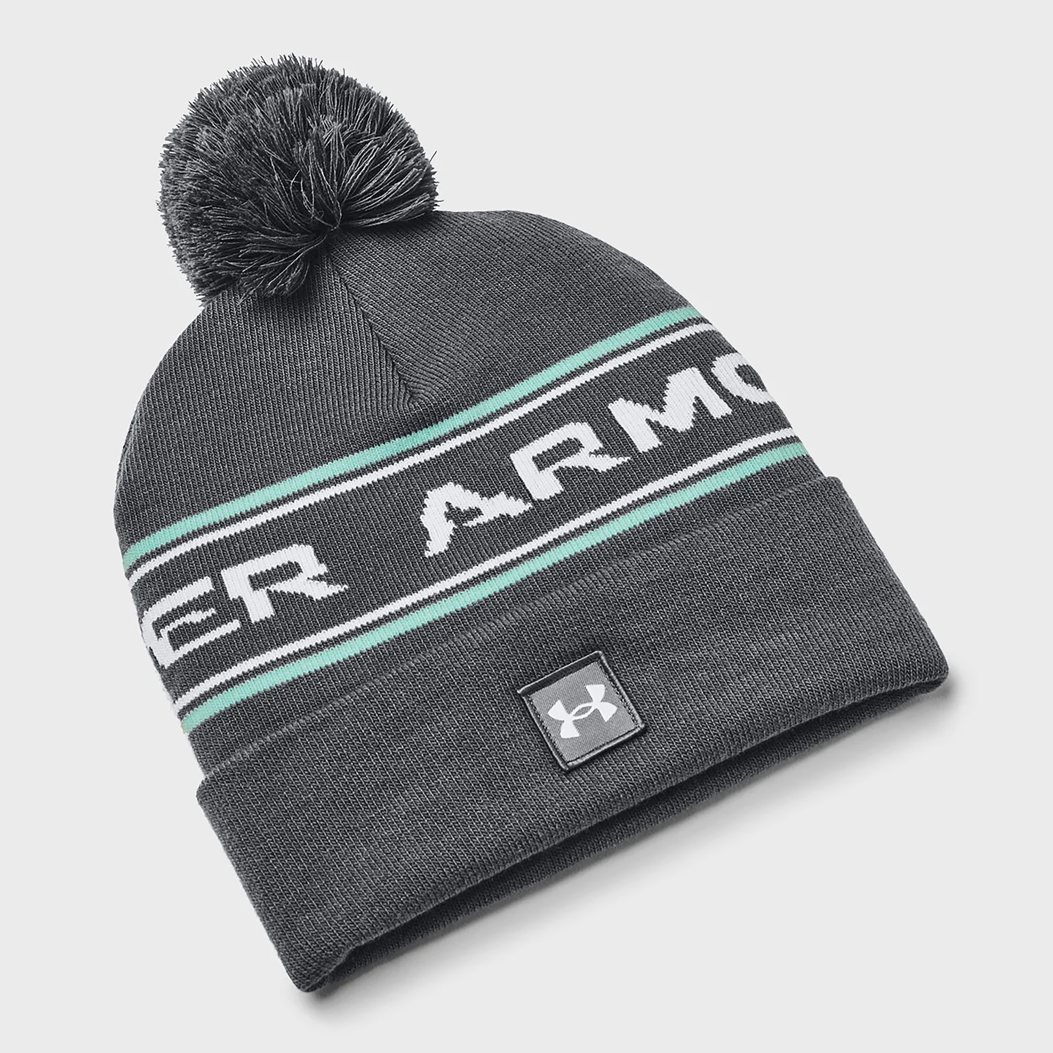 Акція на Шапка чоловіча Under Armour UA Men's Halftime Pom Beanie 1379985-012 OSFM One Size Сіра від Rozetka