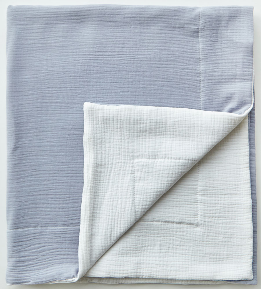 

Муслиновый плед Добрый сон хлопок 6 слоев 100×110 см серо-белый (14-02/4)