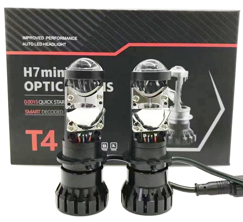 Светодиодные LED линзы мини T4 Н7 110W 14000Lm линзы H7 LED – фото .