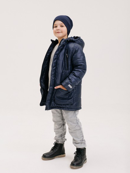 Акция на Дитяча зимова термо куртка для хлопчика Бембі КТ309 122 см Синя (33309413342.800) от Rozetka