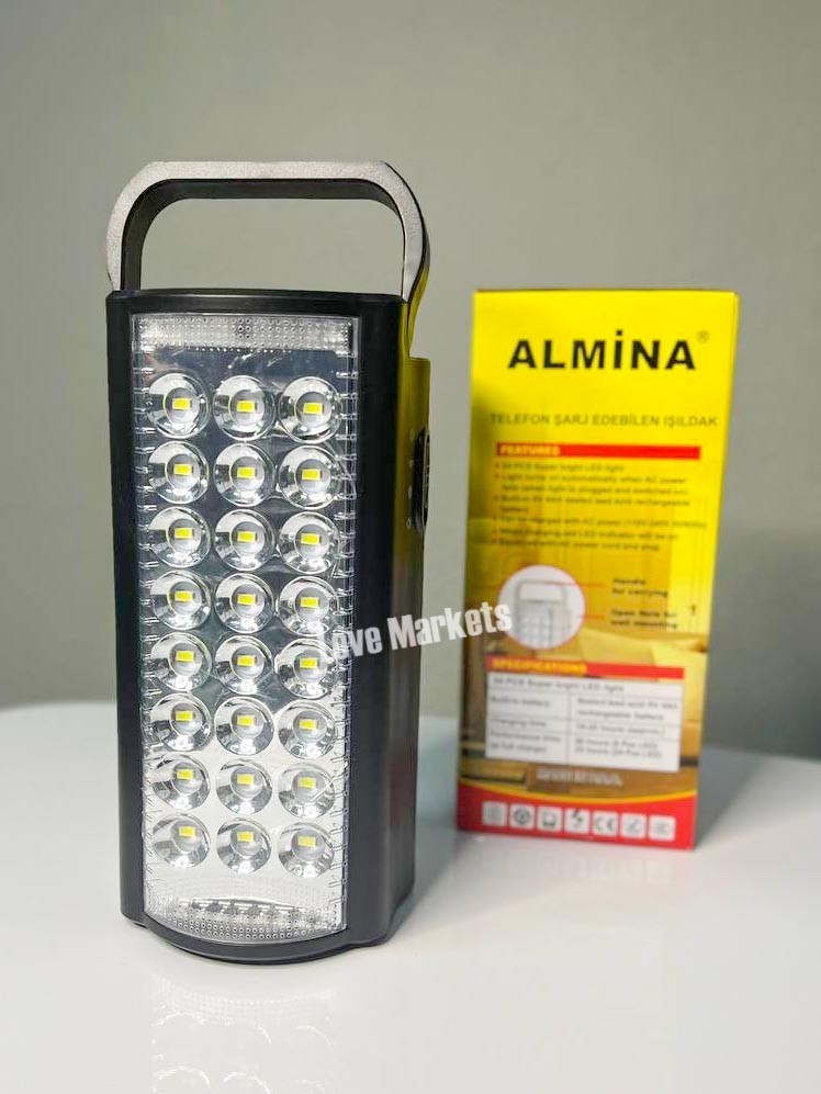 Переносной аккумуляторный светодиодный фонарь 24 LED Almina DL-2424 с ...