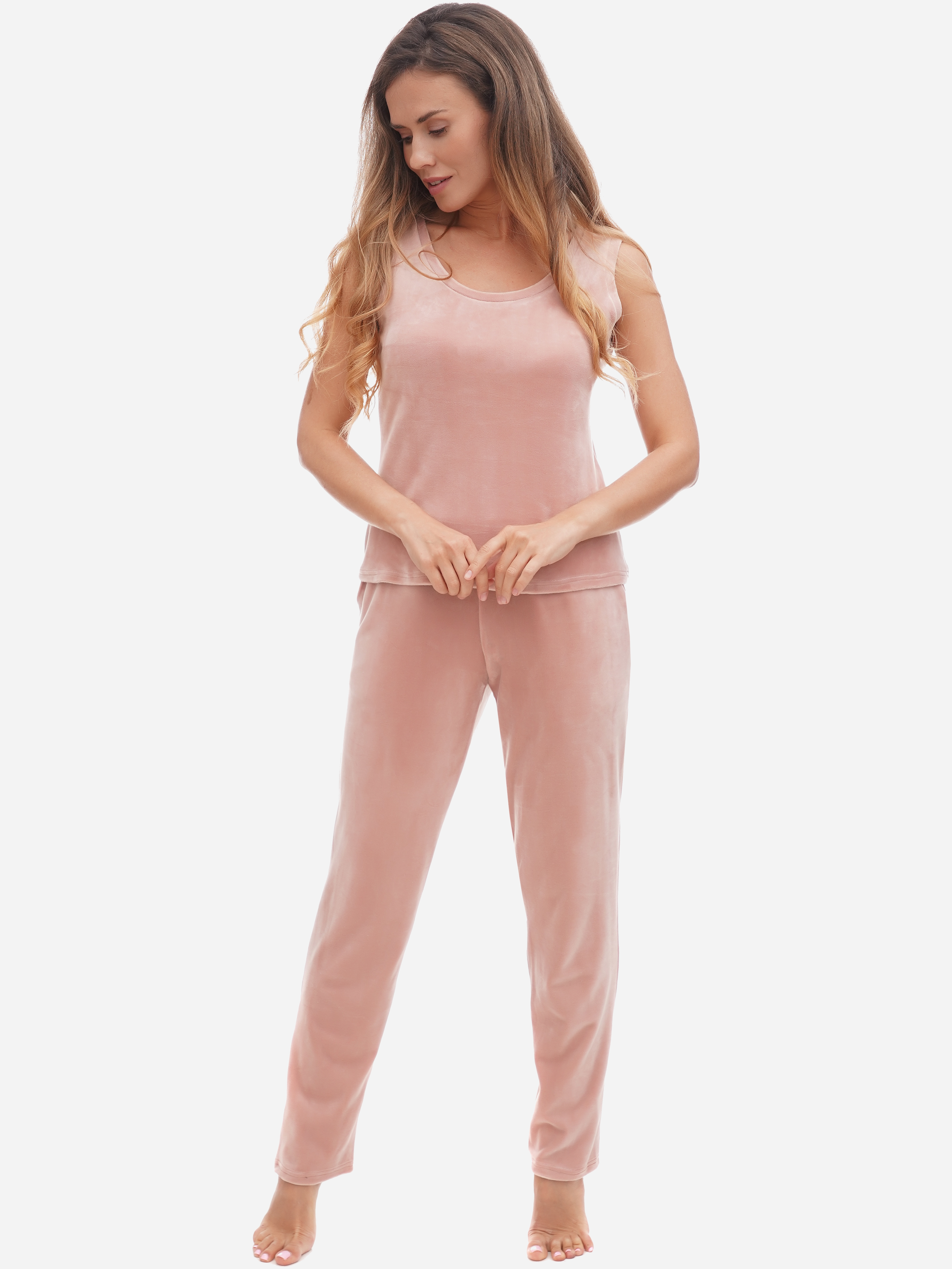 Акция на Піжама (майка + штани) жіноча Martelle Lingerie М-317 42 (XL) Рожева от Rozetka