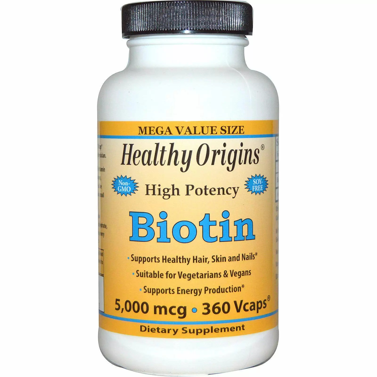 Біотин, Biotin, Healthy Origins, 5000 мкг, 360 капсул – фото, отзывы ...