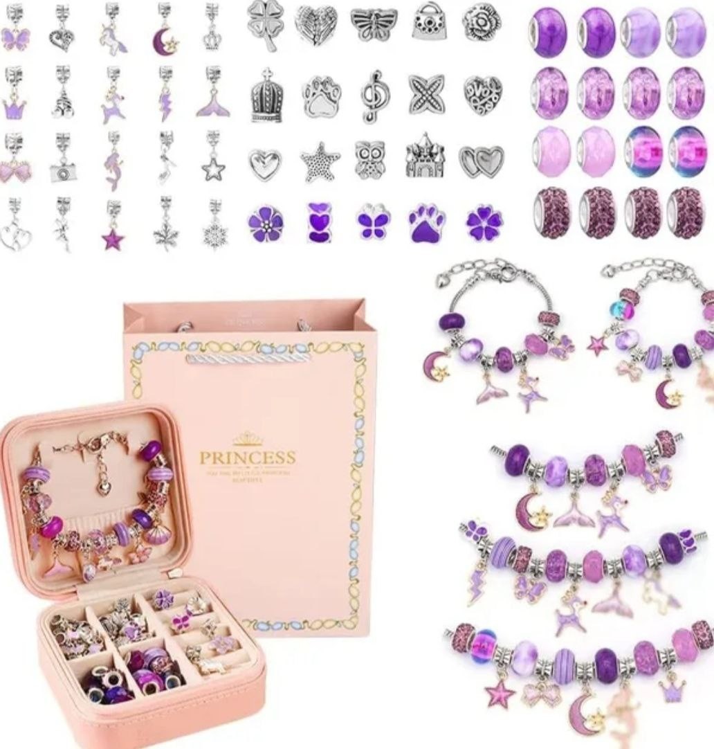 Дитячий набір Violet Style Braclet Kit для створення шарм-браслетів та ...
