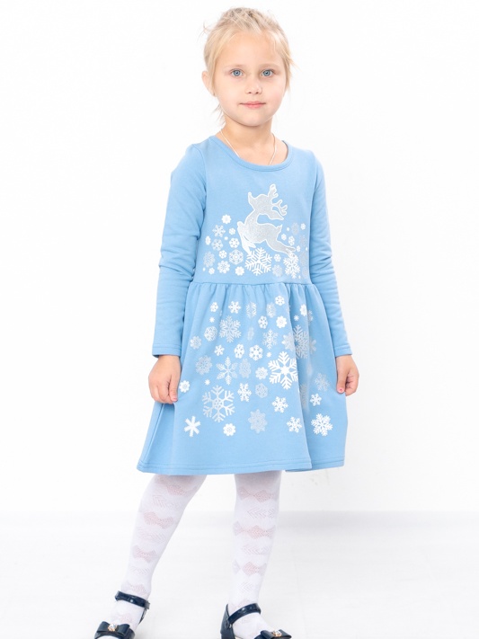 Акція на Дитяча тепла сукня для дівчинки Носи своє 1540230 116 см Блакитна (сніжинки) (p-7472-143152) від Rozetka