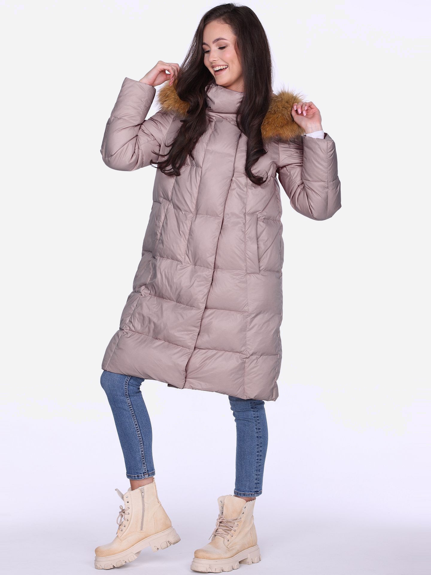 Акція на Куртка зимова жіноча PERSO BLH220011FXR 3XL Рожева від Rozetka