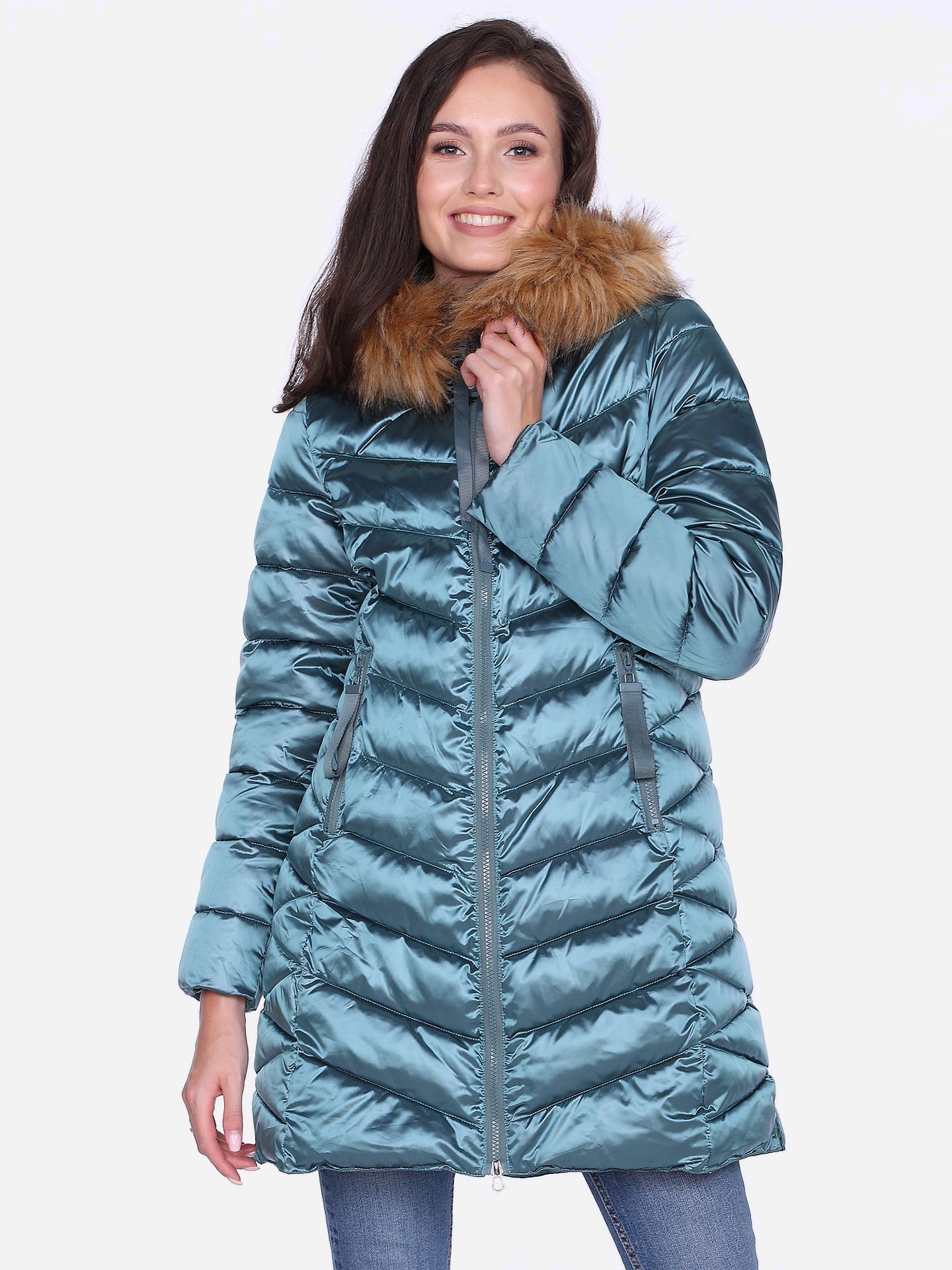 Акція на Куртка зимова жіноча PERSO BLH220036FF XL Смарагдова від Rozetka