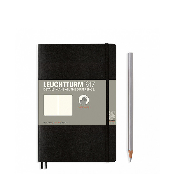 

Блокнот Leuchtturm1917 М'яка обкладинка Paperback B6 (12,5х19 см) Чорний Чисті аркуші (358292)